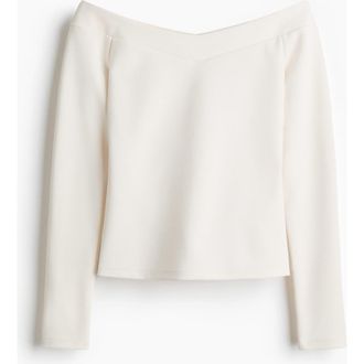 H&M Off-the-shoulder Top in White at Nordstrom, Size Xx-Large