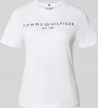 Tommy Hilfiger Regular Fit T-Shirt aus reiner Baumwolle in Weiss, Gr&ouml;&szlig;e XL