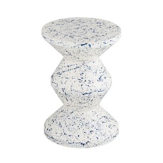 Sweeek Mesa auxiliar de acero esmaltado con dise&ntilde;o moteado, azul
