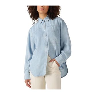 Second Female Dames, Blouses & Shirts, Blauw, Maat: S Denim