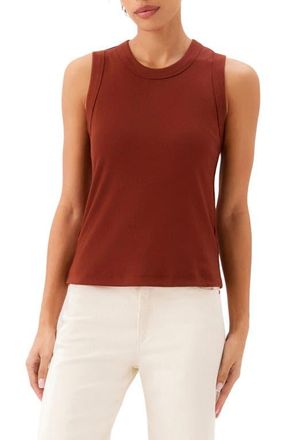 Karen Kane Crewneck Rib Tank in Chocolate at Nordstrom, Size X-Small