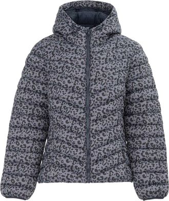 SoulCal&Co SoulCal Dames-pufferjas van nylon met bubbelpatroon en dierenprint (Grijs)