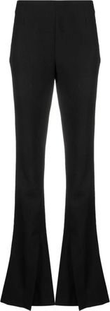 AMBUSH Zwarte Slim Fit Broek met Voorste Split - Dames - Wijde Broeken - Zwart - XS - Wol - Broeken