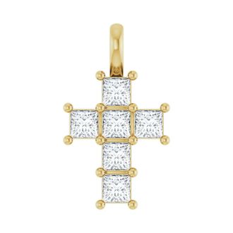 Diamond2Deal 14k Gold Princess Cut 1/2ct Lab-Grown Diamond Pendant
