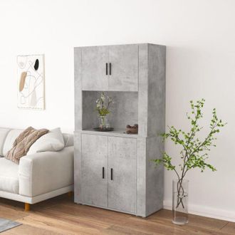 vidaXL Credenza Grigio Cemento in Legno Multistrato - Vidaxl
