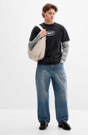 Obey Mens Vintage blue classic jean Baggy fit