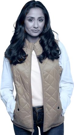 Matineé Womens Lightweight Featherlight Vest Outdoor Puffer Vest Gilet Coat. (UK, Numeric, 20, Regular, Regular, BEIGE)