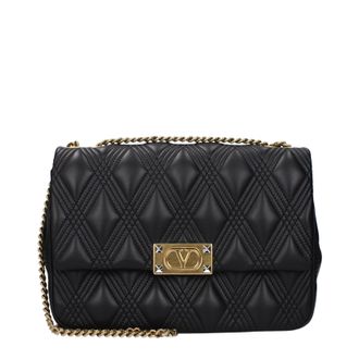 Valentino Garavani Damens Umh&auml;ngetaschen Leder Schwarz