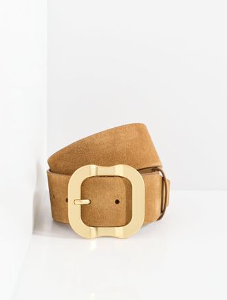Talbots Carved Buckle Suede Belt - Caramel - Small Talbots