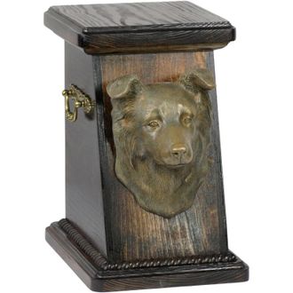 OEM Border Collie - Urna Para Cenizas De Perro, Elegante Urna Con Estatuilla, Urna Conmemorativa Con Busto De Perro De Art-dog