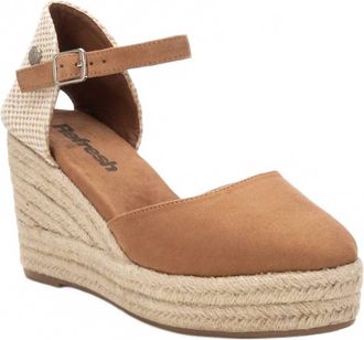Xti Womens Refresh Microfiber Wedge In Camel