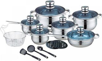 Royalty Line Set di pentole 6 padelle - argento