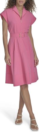 Calvin Klein Womens Commuter Short Sleeve Knee Length Dress, Azalea, 14