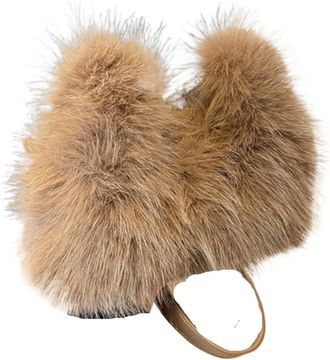 Generic Womens Plush Bags Women Plush Shoulder Bag Adjustable Strap Handbag Soft Fluffy Crossbody Solid Color For Travel Party(Color 01)