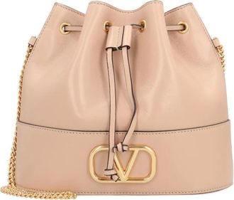 Valentino Garavani mini VLogo Signature leather bucket bag - Pink