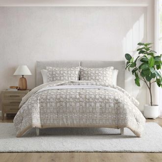 Nautica Bayport Floral Beige Full/Queen Comforter-Sham Set