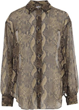 Aspesi Python-Print Silk Shirt