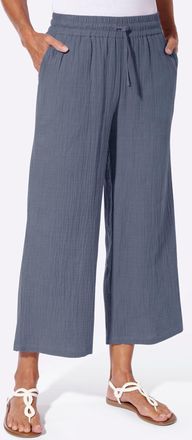 Casual Looks Culotte CASUAL LOOKS, Damen, Gr. 36, Normalgr&ouml;ssen, rauchblau, 100% Baumwolle, unifarben, 7/8-L&auml;nge, Hosen Culotte