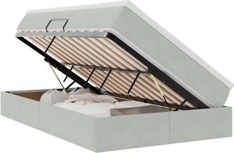 vidaXL Storage Bed with Mattress Light Grey 120 x 190 cm Velvet vidaXL