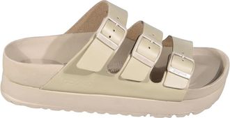 Birkenstock Florida III Flex Platform Narrow Fit - Dames - Sandalen - Beige - 37 EU - Leer - Schoenen
