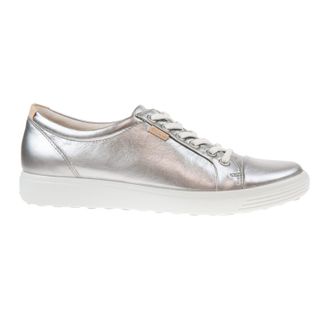 Ecco Ecco Soft 7 430003 Nubuck Womens Fashion Trainers - Metallic Silver - Size:UK 8-8.5