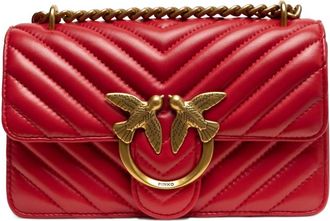 Pinko Womens Love One Mini Shoulder Bag In Red