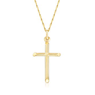 Ross-Simons Italian 14kt Yellow Gold Cross Pendant Necklace