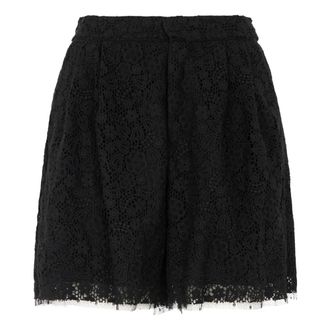 Red Valentino Short Shorts, female, Black, Size: XS Macram&eacute; Knee-Length Shorts