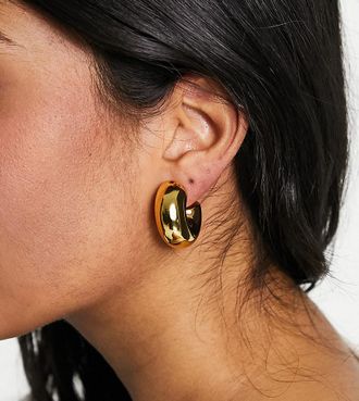 Asos 14k gold plated hoop earrings in super chubby design