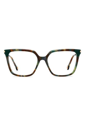 Carolina Herrera square-frame patterned glasses - Green
