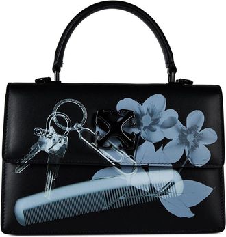 Off-white Womens Accessories Off White Floral Top Handle Handbag in Black/White - One Size