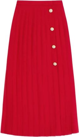 Valentino Garavani Georgette midi-rok - Rood