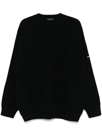 Balenciaga Maglione con logo gommato - Nero