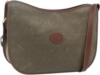Gucci Pre-owned Cross Body Bags, female, Brown, Size: ONE SIZE Pre-owned Vintage Canvas Shoulder Bag