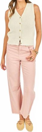 Sadie & Sage Judie Denim Barrel Pants In Washed Pink