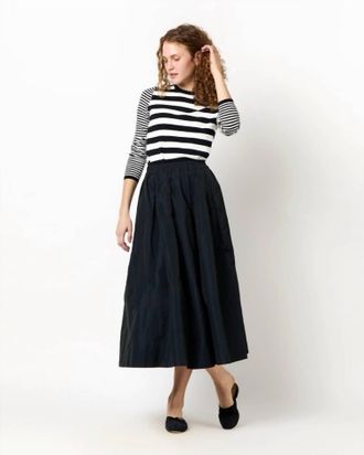 Ann Mashburn Carla Midi Skirt In Navy