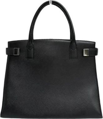 Burberry Pre-owned Saffiano Leren Handtas - Dames - Vintage Handtas - Zwart - ONE Size - Leer - Vintage