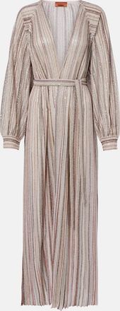 Missoni Striped lam&eacute; wrap cardigan