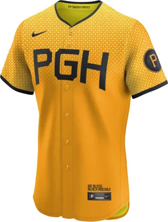 Nike Roberto Clemente Pittsburgh Pirates City Connect Nike Mens Dri-FIT ADV MLB Elite Jersey in Yellow | 90B001O1QBT-1ND
