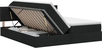 vidaXL Cama Con Almacenamiento 2 Uds. Negro Cuero Sint&eacute;tico Vidaxl
