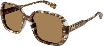 Chlo&eacute; Brown Square Ladies Sunglasses CH0222S 005 55