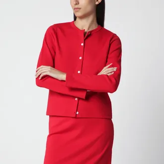 Flore Flore Cardigan Poppy in cotone biologico rosso