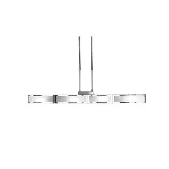 Netlighting Duna E27 Ceiling Pendant 4 Light E27 Bar Polished Chrome White Acrylic in Grey