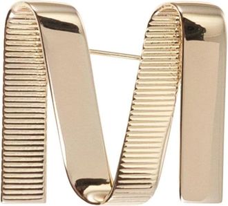 Max Mara Initial Letter M Brooch Pin - Dames - Broches - Geel - ONE Size - Leer - Accessoires
