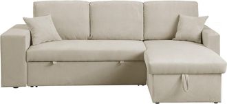 Habitat et Jardin Habitat Et Jardin - Sof&aacute; Esquinero Convertible/reversible De Pana axel - 3 Plazas - Beige