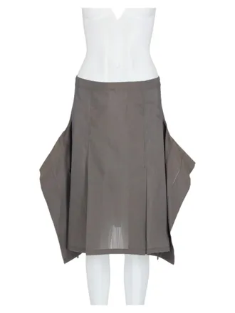 Christophe Lemaire Grey Asymmetrical Sculptural Wool-Blend Skirt