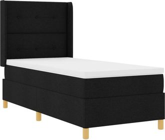 vidaXL Box Spring Bed with Mattress Black 80 x 200 cm Fabric Vidaxl