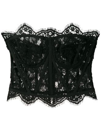 Dolce & Gabbana galloon-lace bustier top - women - Cotton/Polyamide/Polyamide - 48 - Black