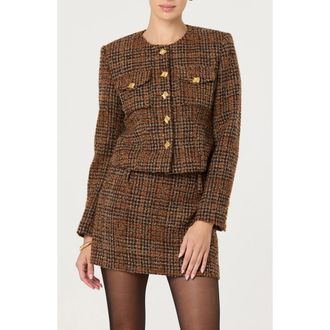 ASTR the Label Kyleigh Tweed Jacket in Rust Brown at Nordstrom, Size X-Small