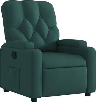 vidaXL Sill&oacute;n Reclinable De Tela Verde Oscuro Vidaxl
